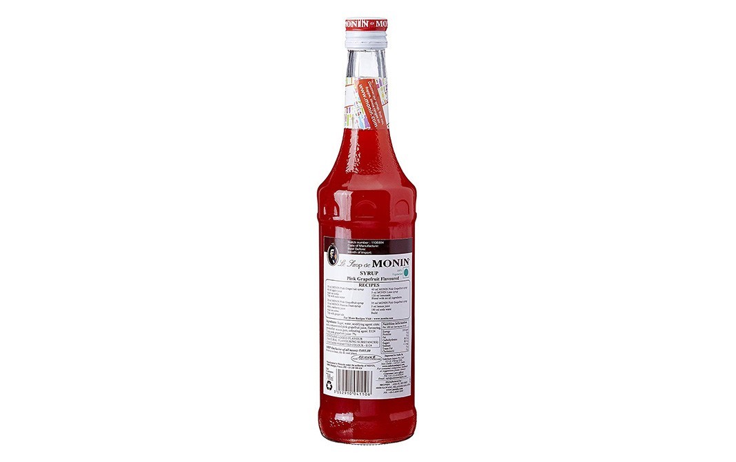 Monin Pamplemousse Rose, Pink Grapefruit Syrup   Glass Bottle  700 millilitre